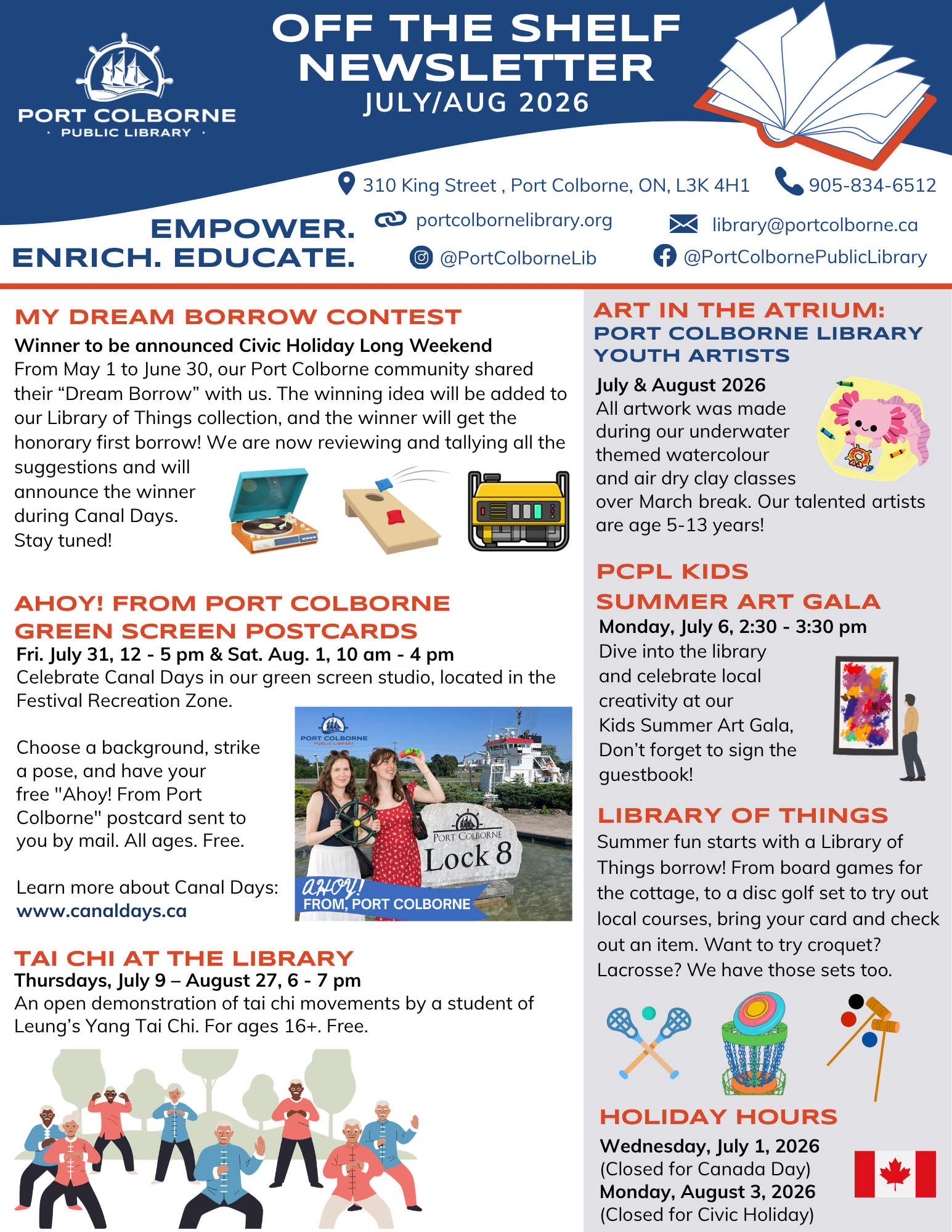Screenshot of current newsletter